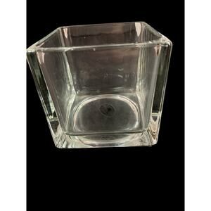 Home & Garden Clear Square Glass Vase Candle Holder 4" Cube